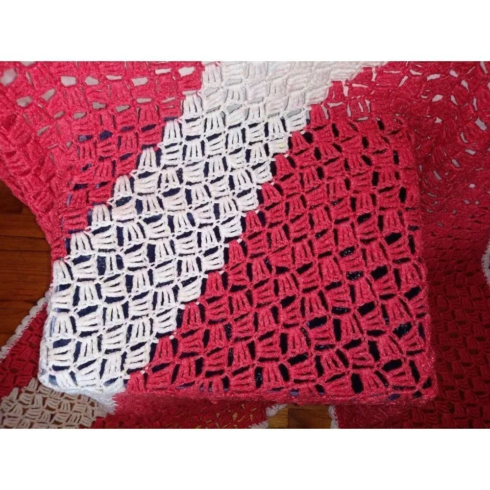 Afghan Throw Salmon pink Ivory 73.5